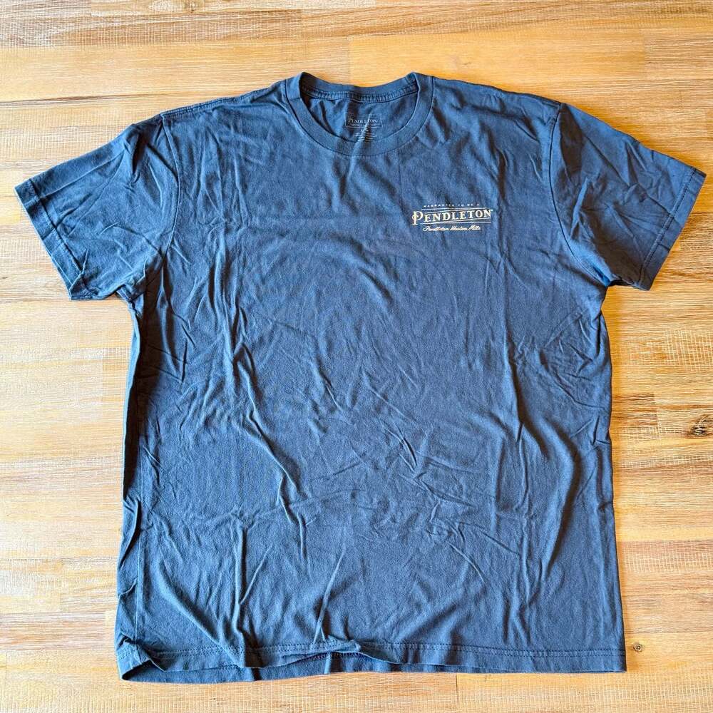 Pendleton Vintage Logo Men's GreyCotton Short Sleeve Graphic T-Shirt L